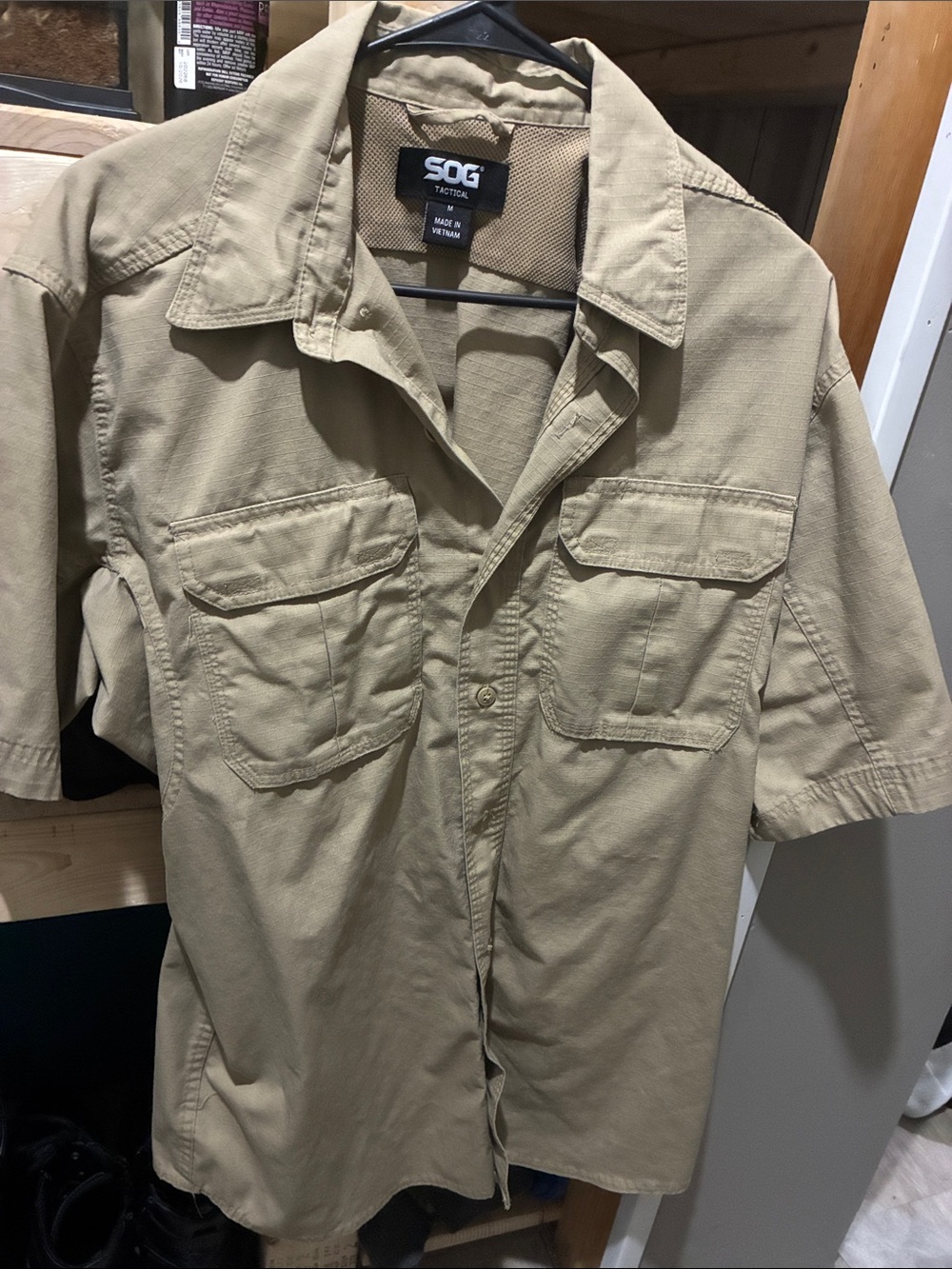SOG Tactical Short-Sleeve Work Shirt — Khaki
